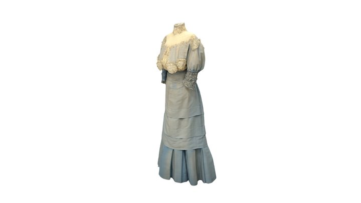 1890s silk dress 3D Model
