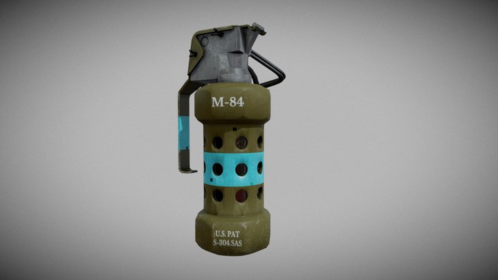 M84 Stun Grenade Non-Lethal Flash 3D Model