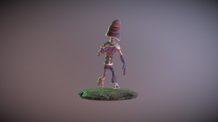 Creepy Mushroom Character 3D Model