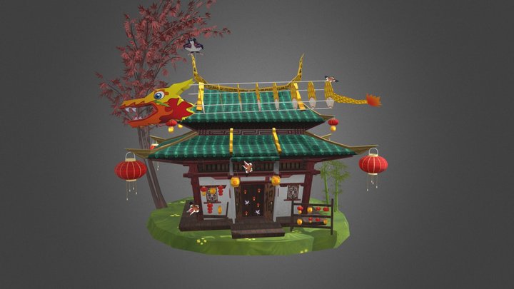 Game Art DAEVillage 3D Model