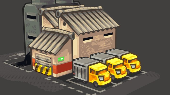 Factory model 3D Model