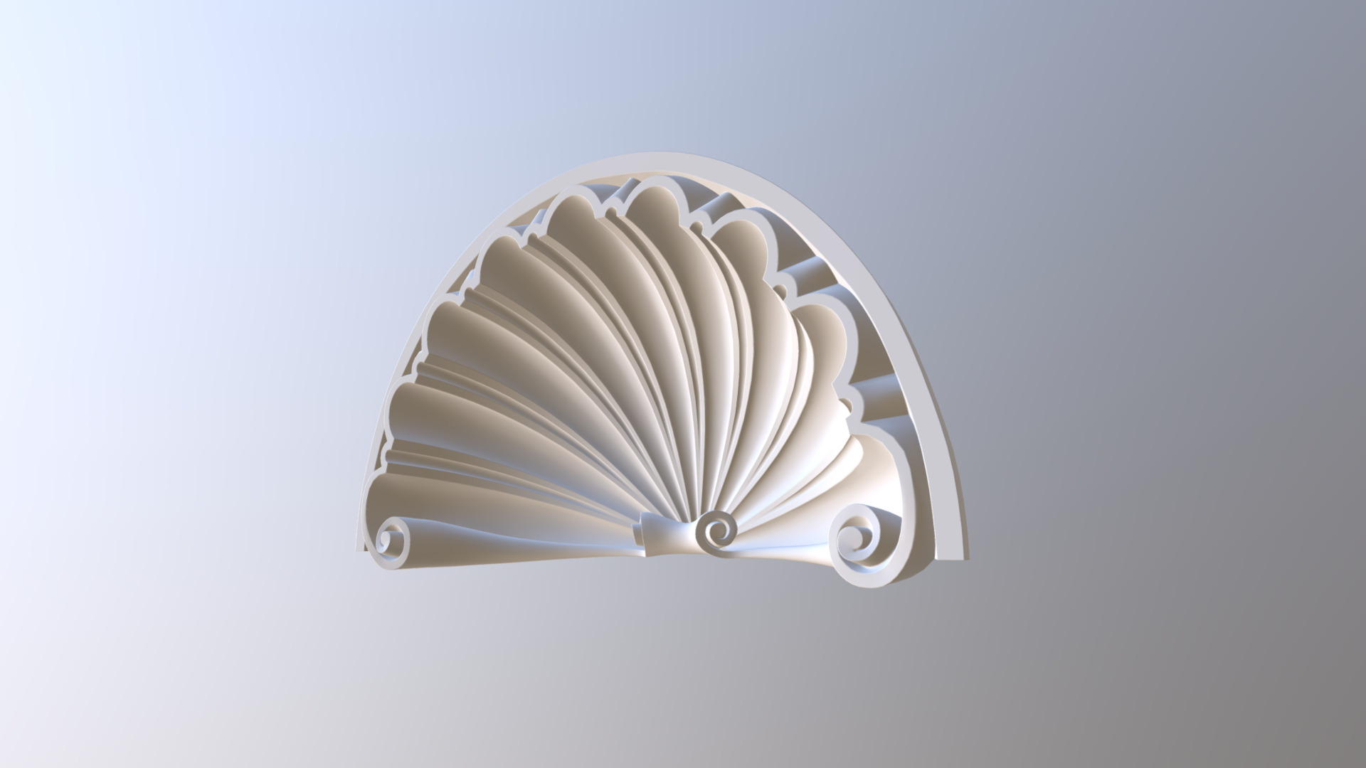 3D model decorative arch - This is a 3D model of the decorative arch. The 3D model is about a white spiraling object.