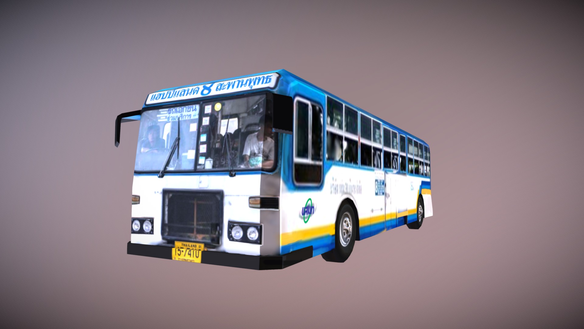 3D model Bus8 - This is a 3D model of the Bus8. The 3D model is about a bus on a grey background.