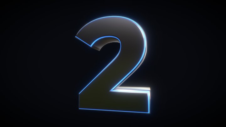 3D Number - 2 (TWO) 3D Model