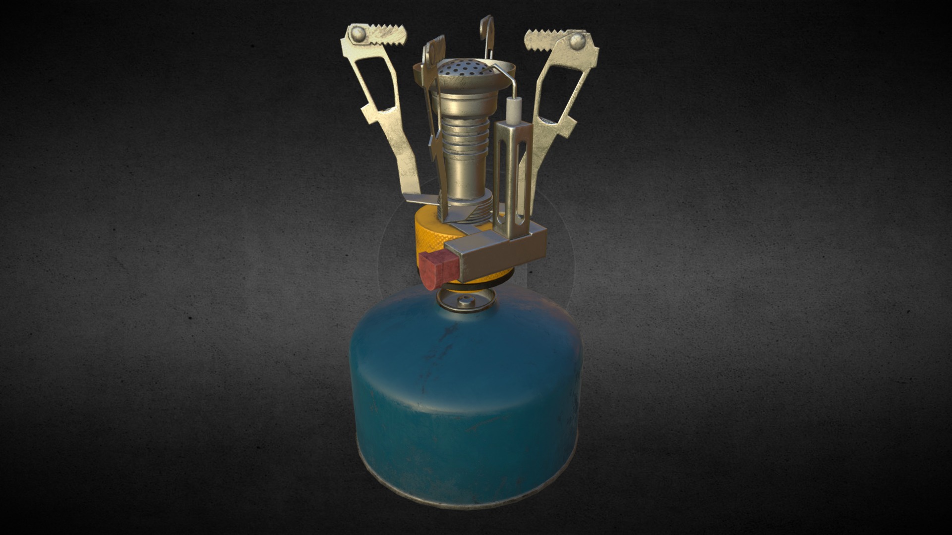 3D model Realistic Gas Stove - This is a 3D model of the Realistic Gas Stove. The 3D model is about a small metal object.