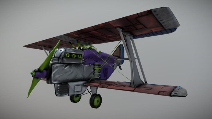 DAE GameArt Stylised Plane 3D Model