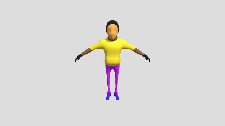 Pre Alpha Man with material slot 3D Model