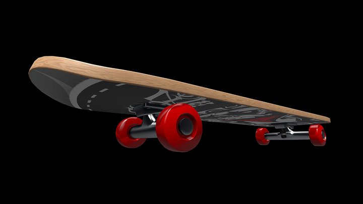 Multicolored skateboards 3D Model