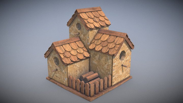 Luxurious Birdhouse 3D Model