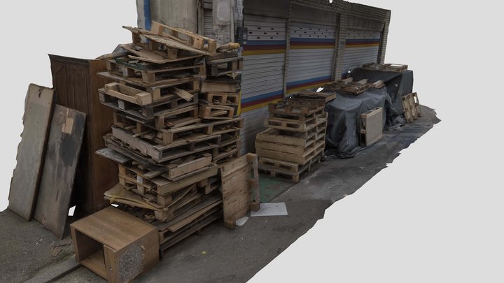 Korean Factory Street Wall Part 3D Model