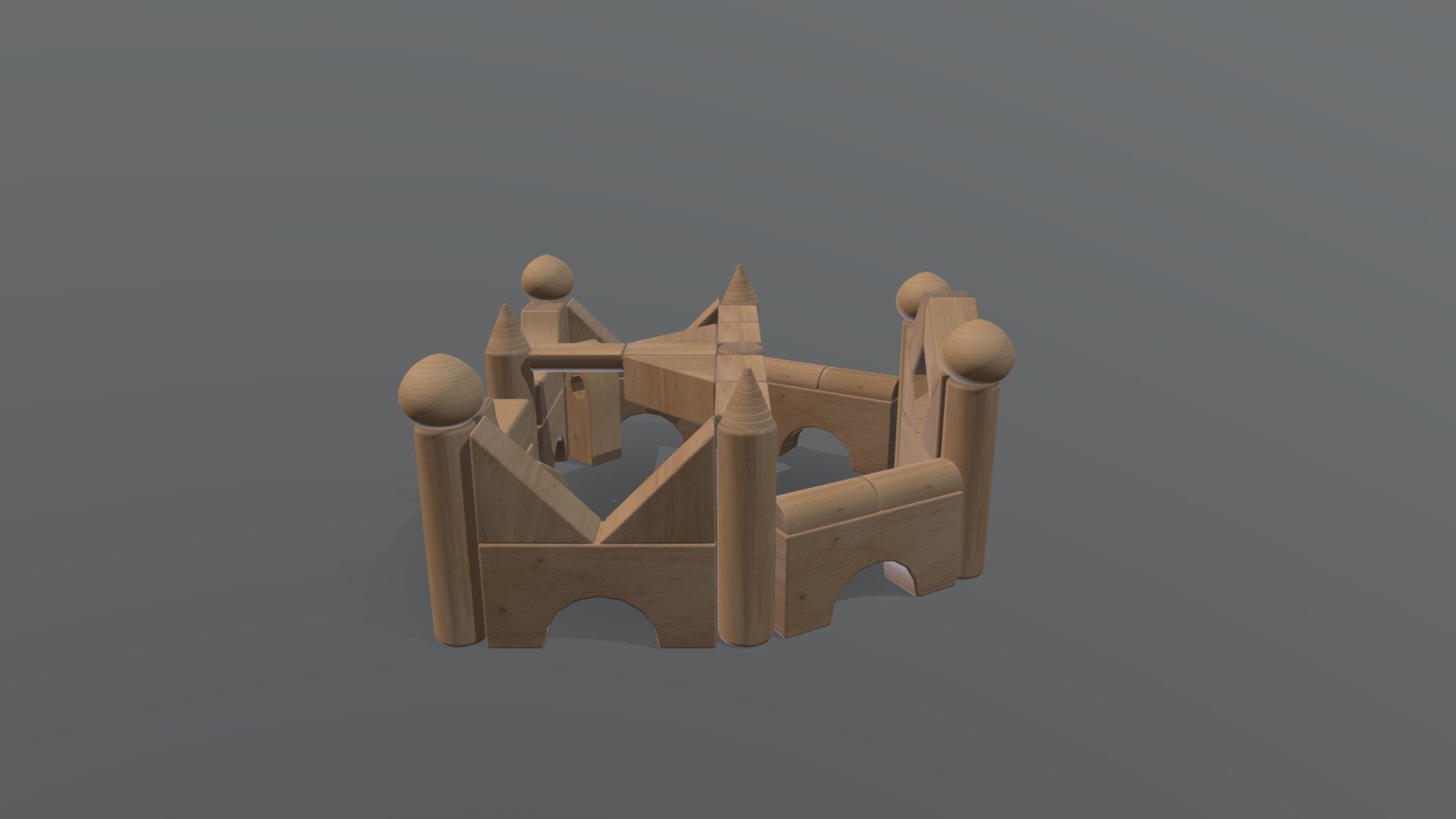 Wooden Blocks Castle - 3D model by pogueja [8865bf9] - Sketchfab