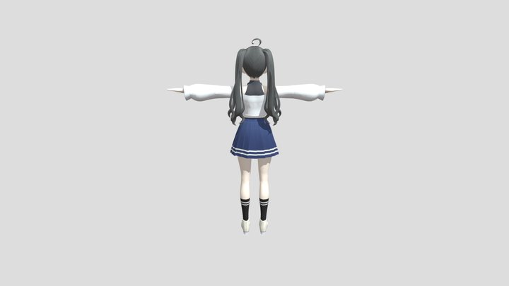 Anime Girl for Blender 3D Model