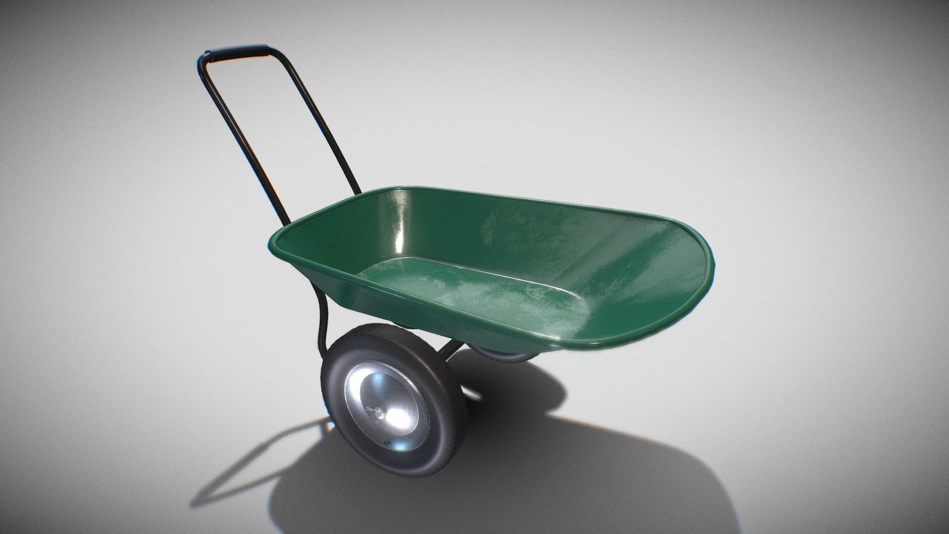 3D model Garden Cart - This is a 3D model of the Garden Cart. The 3D model is about a green light bulb.
