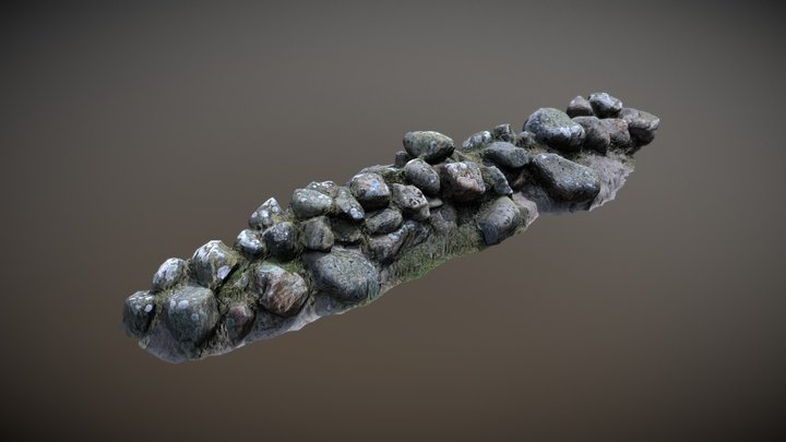 Nature Stone Wall A 3D Model