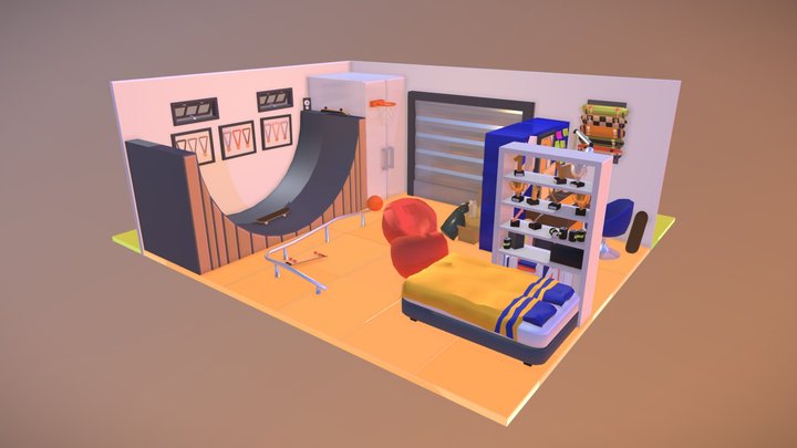 Sporter's room (skater edition) 3D Model