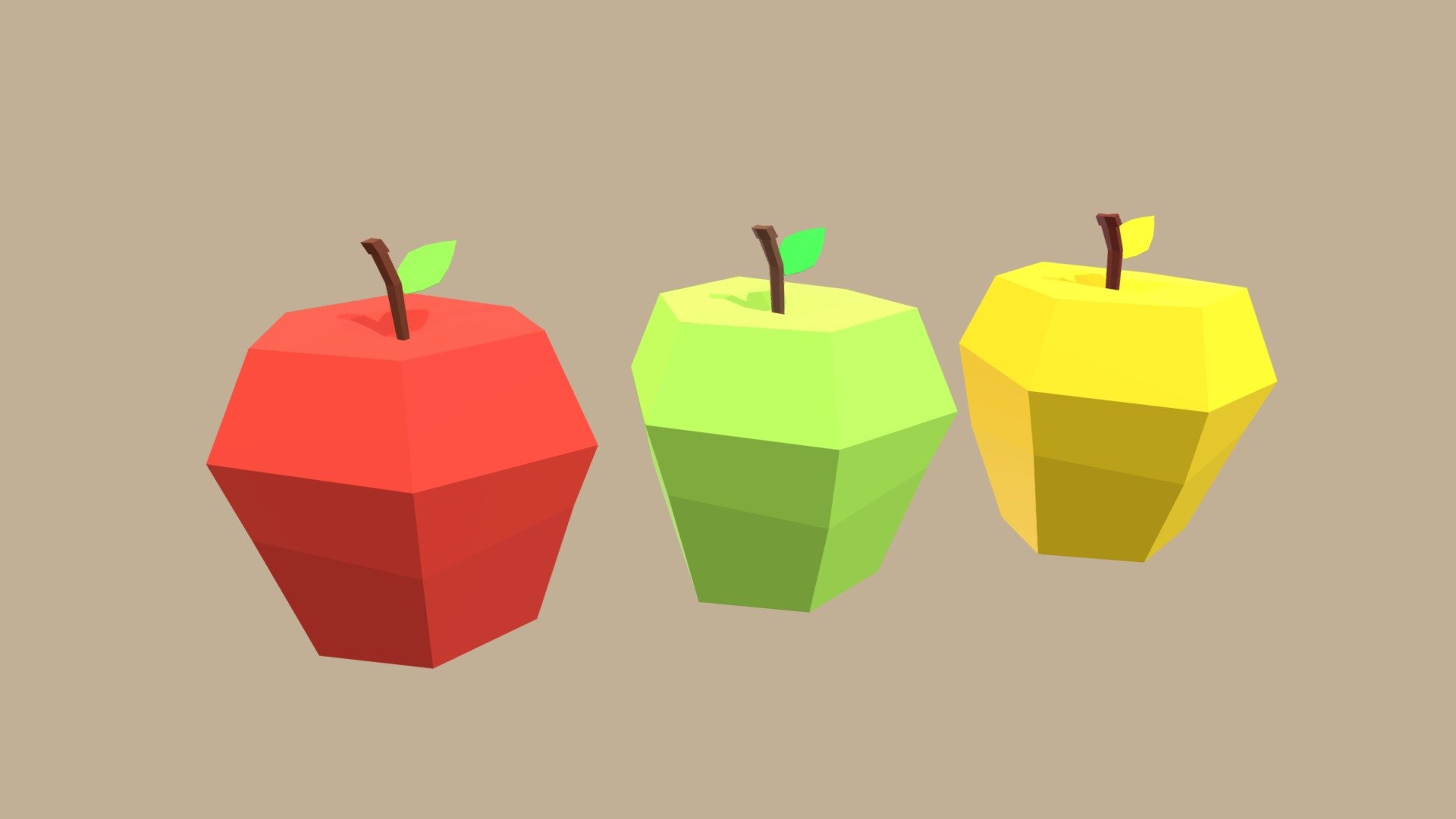 Low Poly Apples - 3D model by NMCs [886f3c1] - Sketchfab