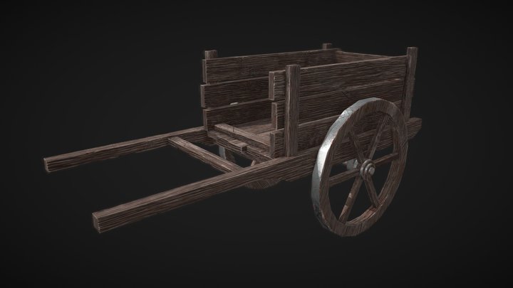 Old Medieval Wagon 3D Model