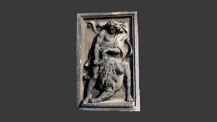 Man fighting lion statue | Photogrammetry 3D Model
