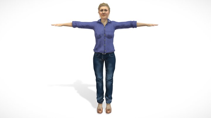 Office Woman Architect ( Rigged & Blendshapes ) 3D Model