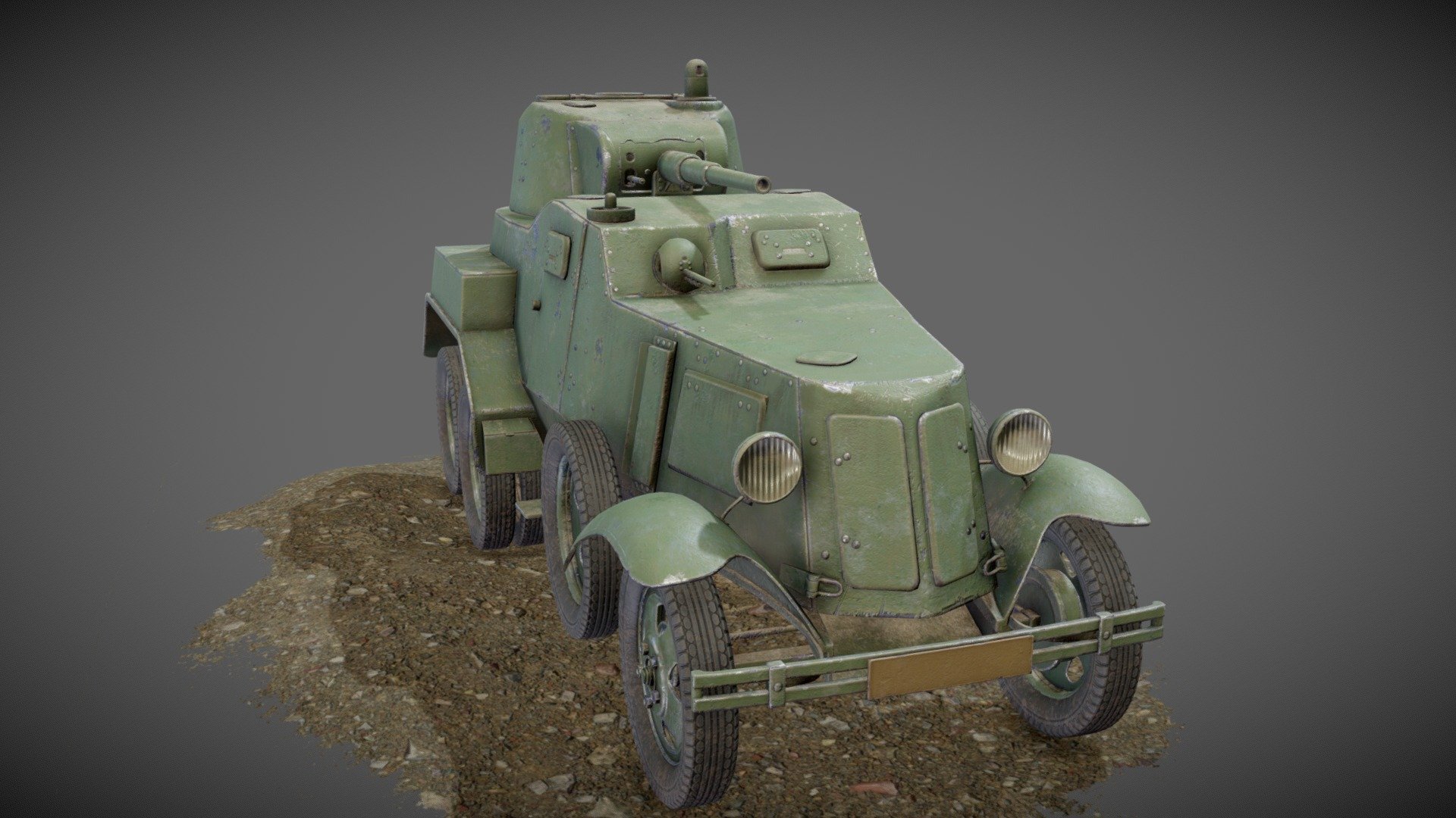 Ba-10 Soviet Armored Car - 3D Model By H444 [88718e8] - Sketchfab