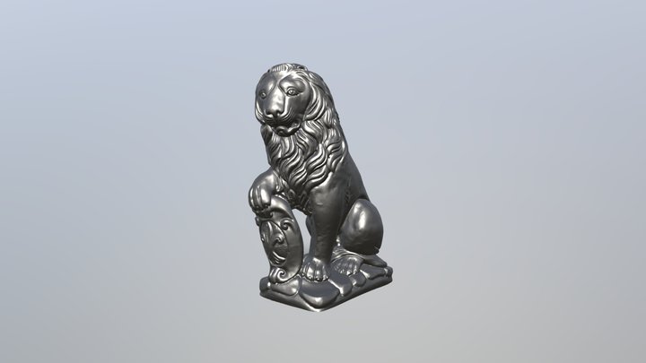 Lion Statue Pop2 3D Model