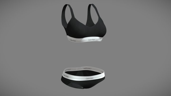 Bra and Panties CK set 3D Model