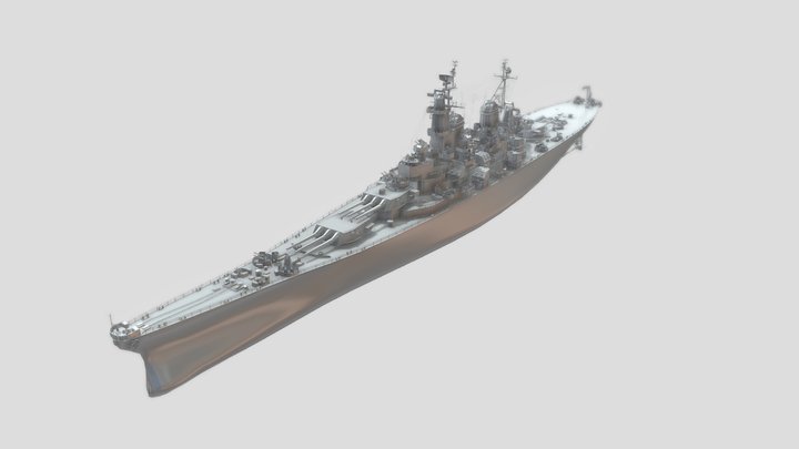 Iowa Class Battleship 3D Model