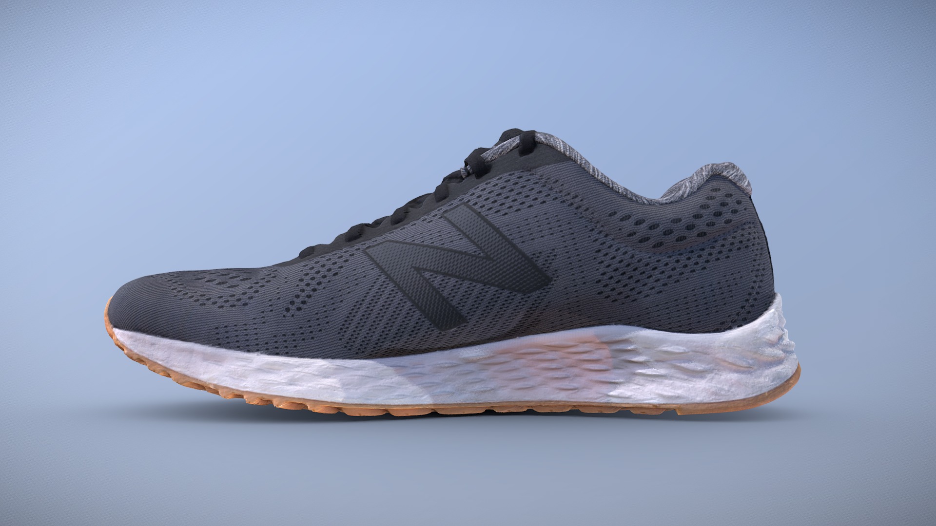 3D model New Balance Maris LB1 - This is a 3D model of the New Balance Maris LB1. The 3D model is about a black and white shoe.