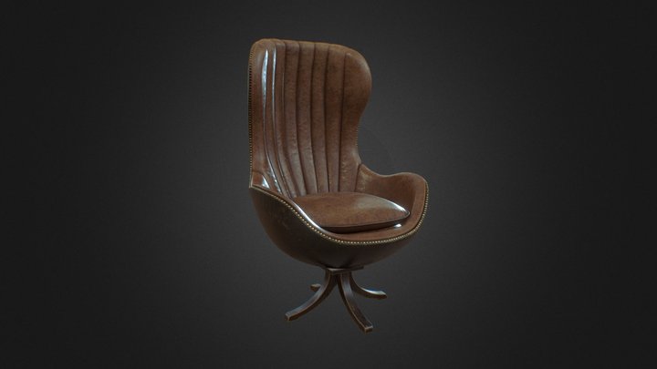 Mid-century Swivel Chair 3D Model