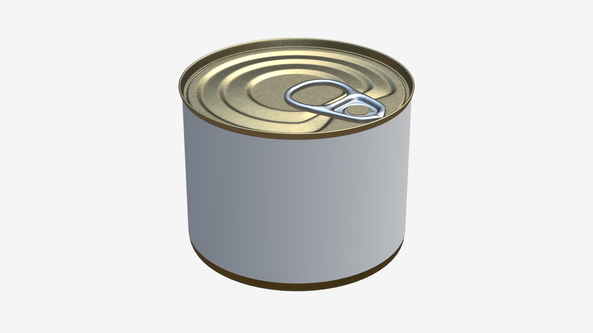 3D model Food tin can 10 - This is a 3D model of the Food tin can 10. The 3D model is about a silver ring with a black band.