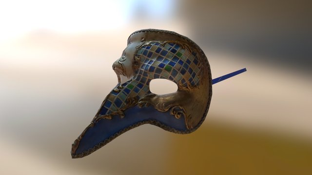 Mask Blue Withstripes 3D Model