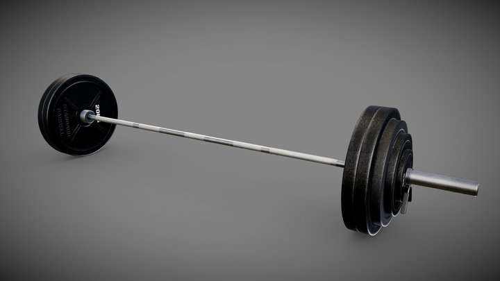 Barbell And Weights 3D Model