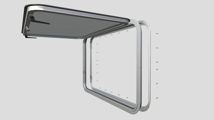 EMERGENCY EGRESS NO-VENT RV WINDOWS - OPEN 3D Model
