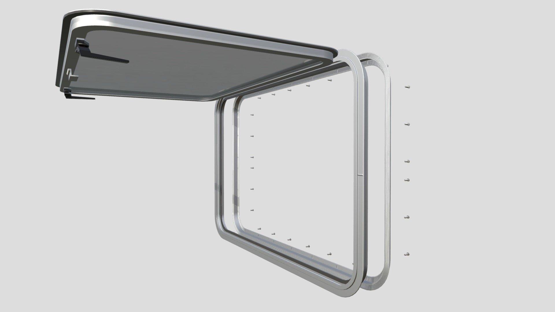 EMERGENCY EGRESS NO-VENT RV WINDOWS - OPEN — Sketchfab embed 3D viewer