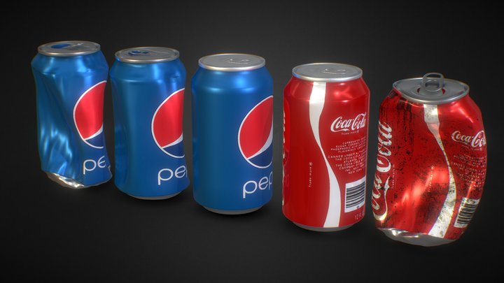 Pack of metal cans 3D Model