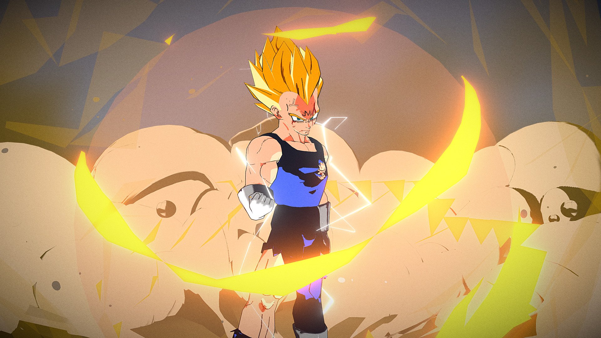 majin vegeta wallpaper 3d