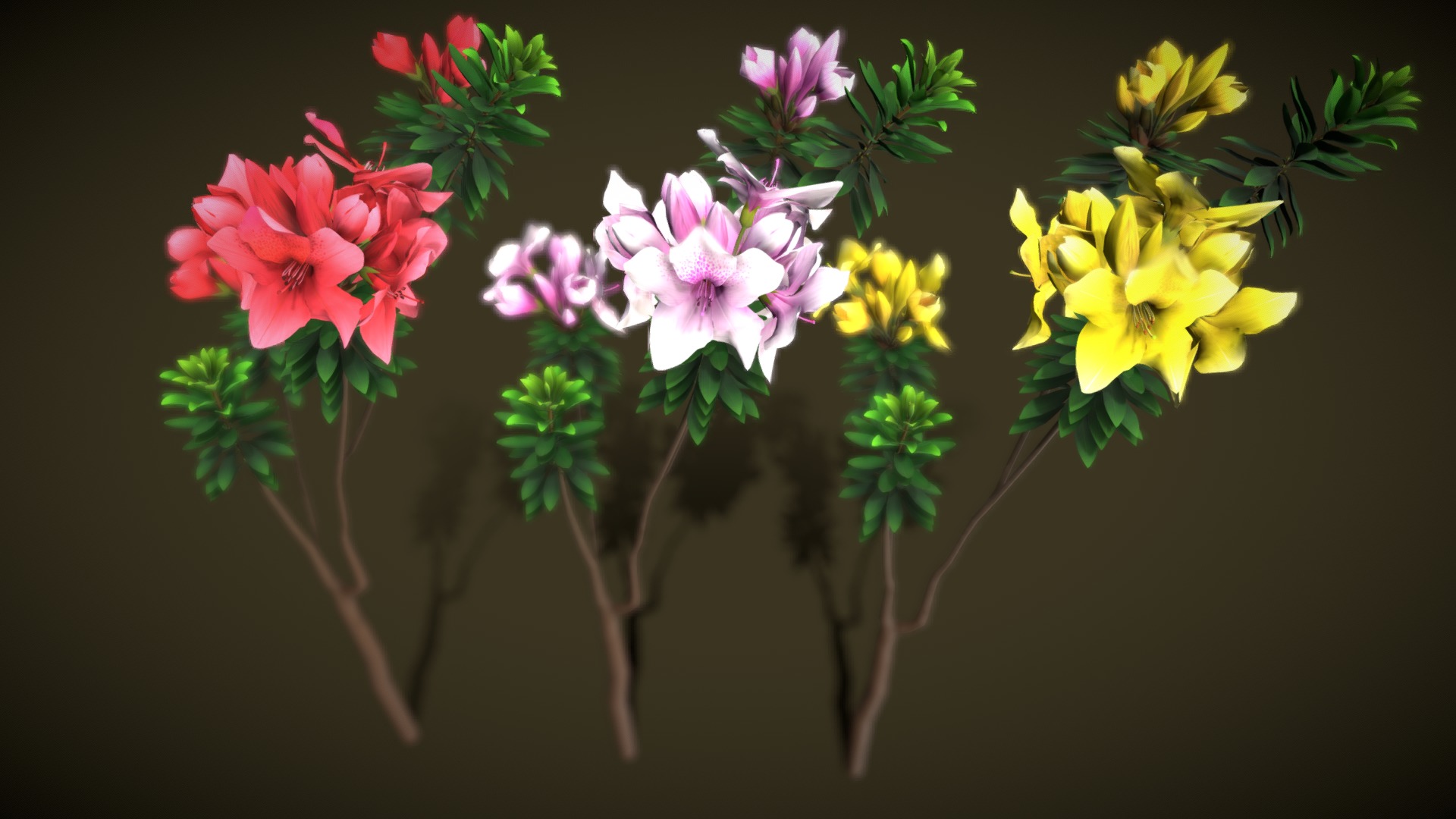 3D model Flower Rhododendron - This is a 3D model of the Flower Rhododendron. The 3D model is about a close up of flowers.