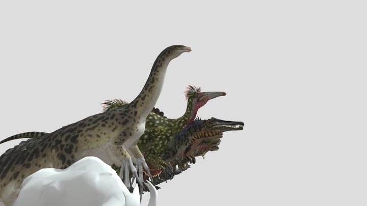 Theropods Size comparison (But coloured) – Kostenloses 3D-Modell STL