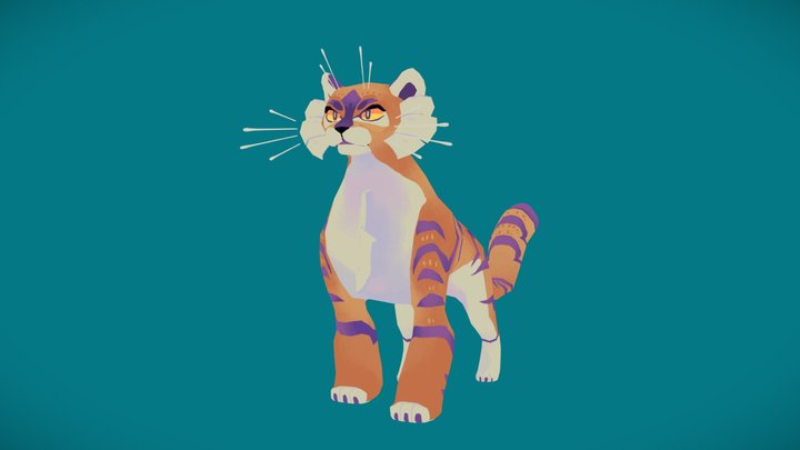 Stylized Tiger 3D Model