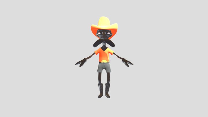 Old Cow boy Farmer 3D Model