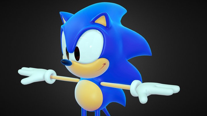 Sonic the comic 3D Model