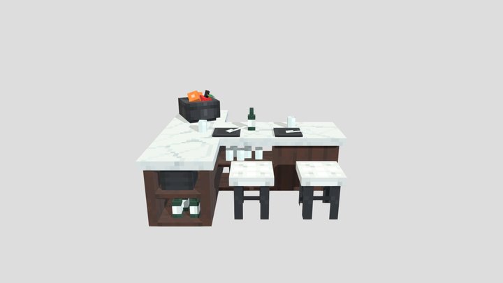 Kitchen Bar Counter 3D Model