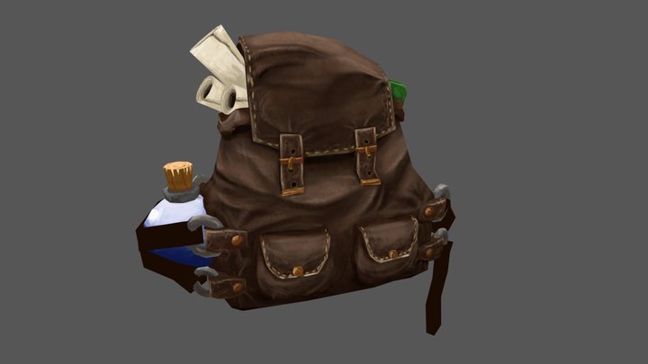 Leather Backpack 3D Model