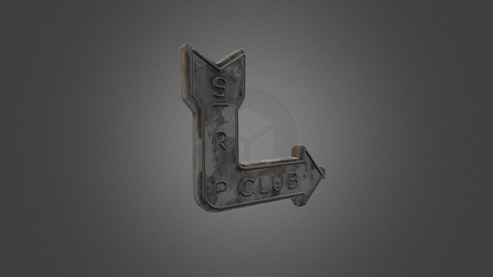 Strip Club neon sign 3D Model