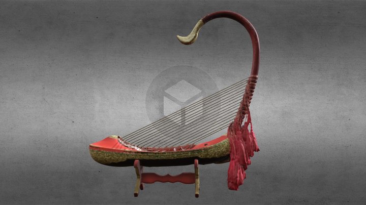 緬式豎琴紅（107年度傳統藝術中心數位典藏專案） 3D Model