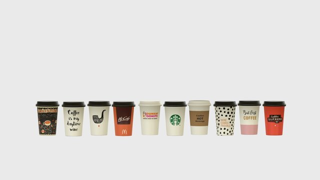 Paper Coffee Cups 3D Model