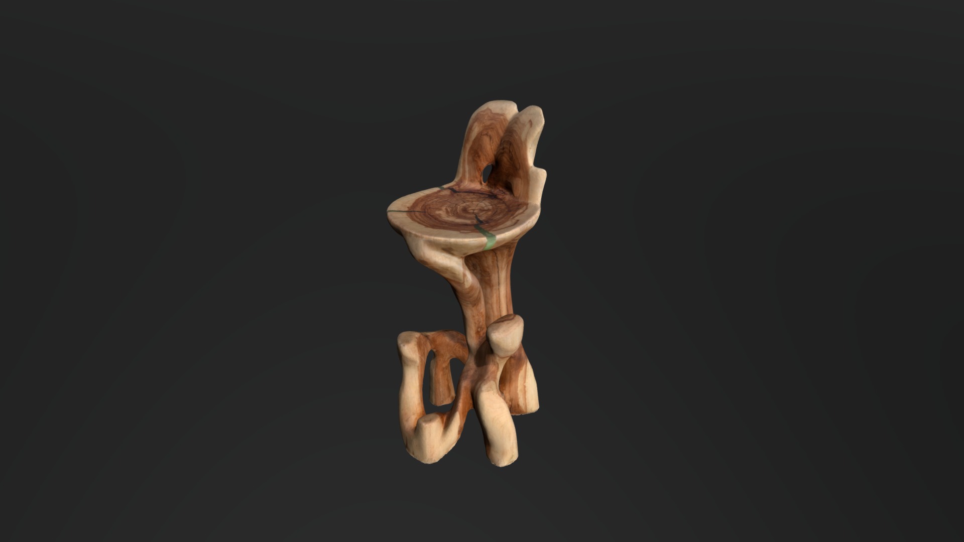 3D model Unique Wooden Bar Chair - This is a 3D model of the Unique Wooden Bar Chair. The 3D model is about a close-up of a hand.