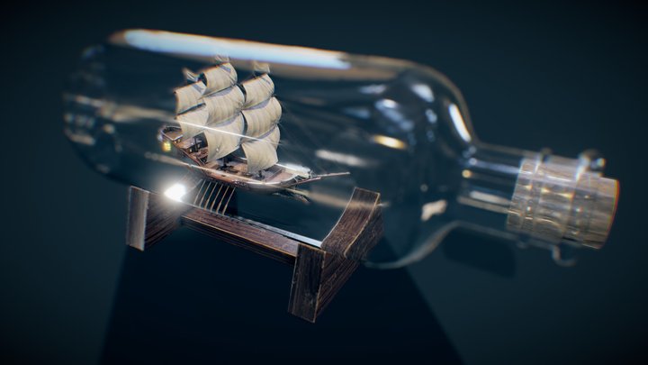 Ship In A Bottle 3D Model