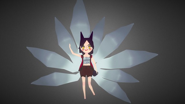 Nine Tailed Fox Girl 3D Model