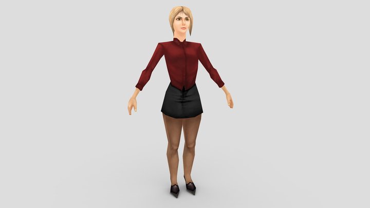 Casual LowPoly Female Rig T-pose - Download Free 3D model by Denys Almaral  (@denysalmaral) [6b068fb]
